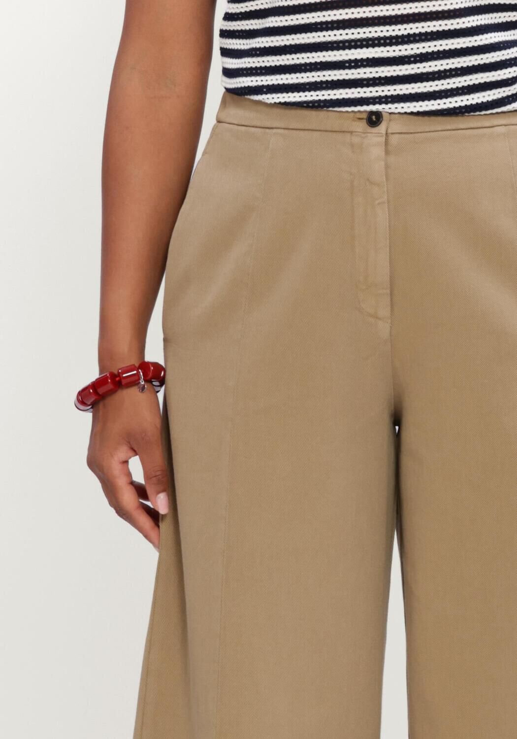 Camel FORTE FORTE Wijde broek FLUID COTTON TWILL WIDE LEG PANTS - large