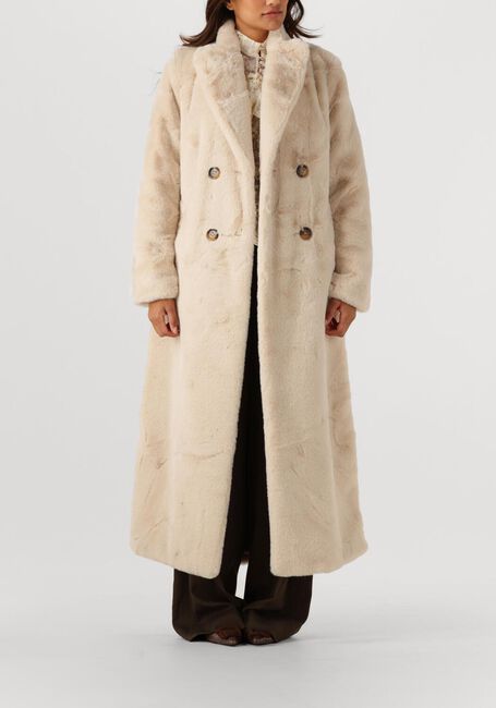 Ecru IBANA Faux fur jas CAMILLE - large
