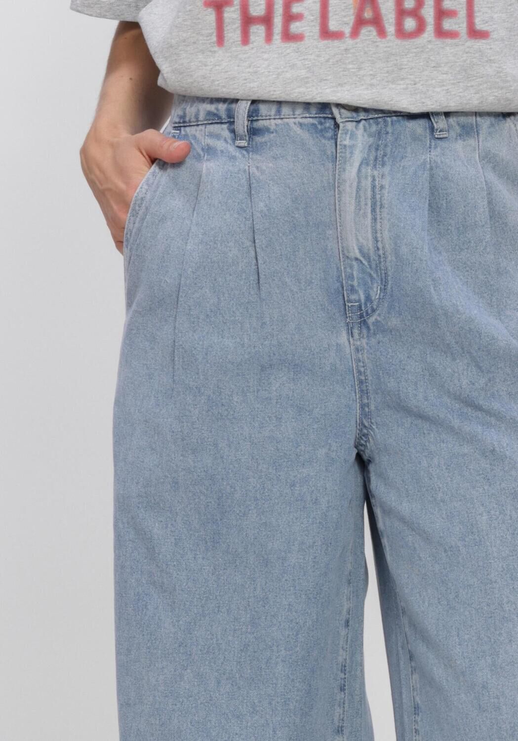 Blauwe ALIX THE LABEL Wide jeans LADIES WOVEN DENIM WIDE PANTS - large