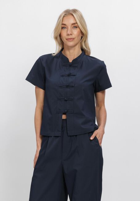 Donkerblauwe SEA ME HAPPY Blouses LOTUS TOP STRETCHY POPLIN - large