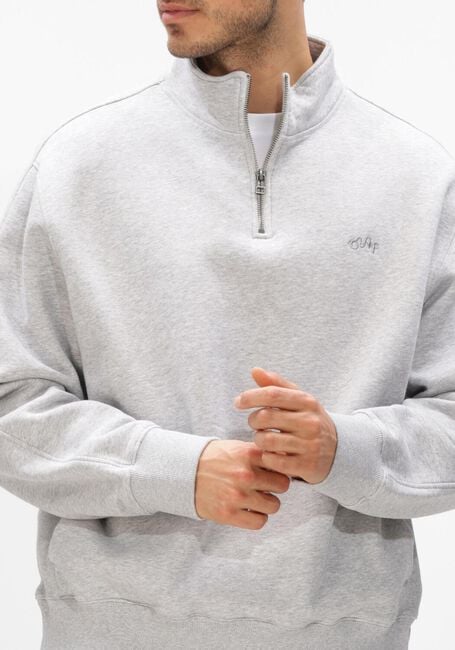 Grijze OLAF HUSSEIN Trui SIGNATURE ZIP MOCK - large
