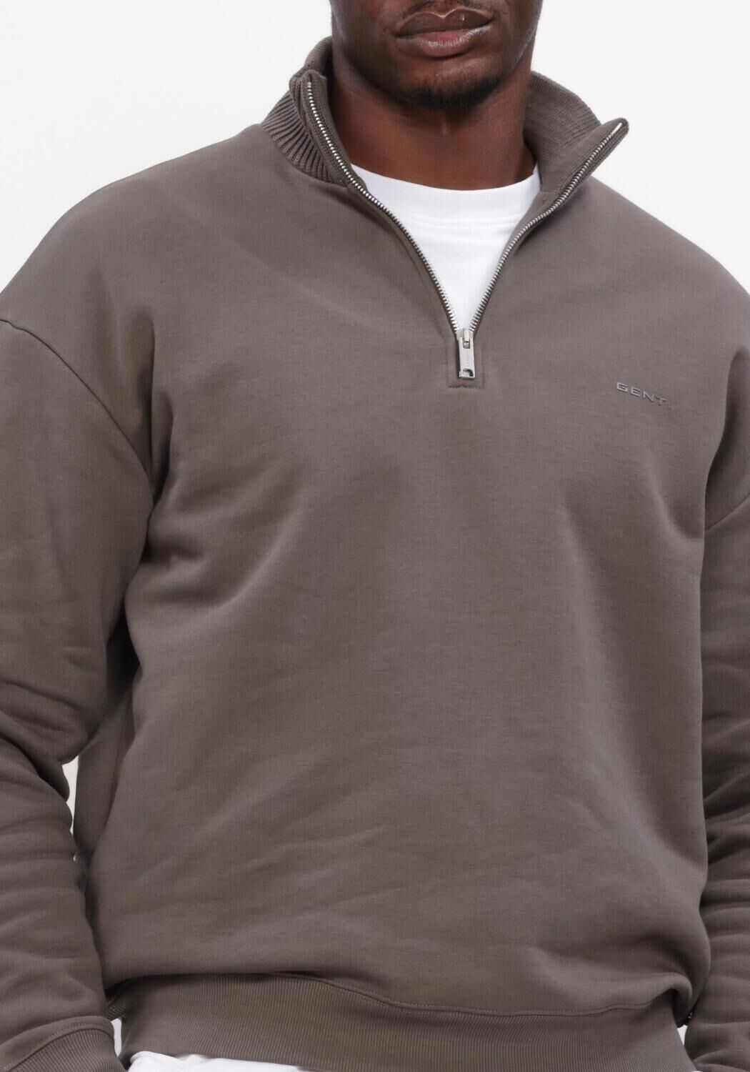Groene GENTI Sweater HALF ZIP SWEAT - large
