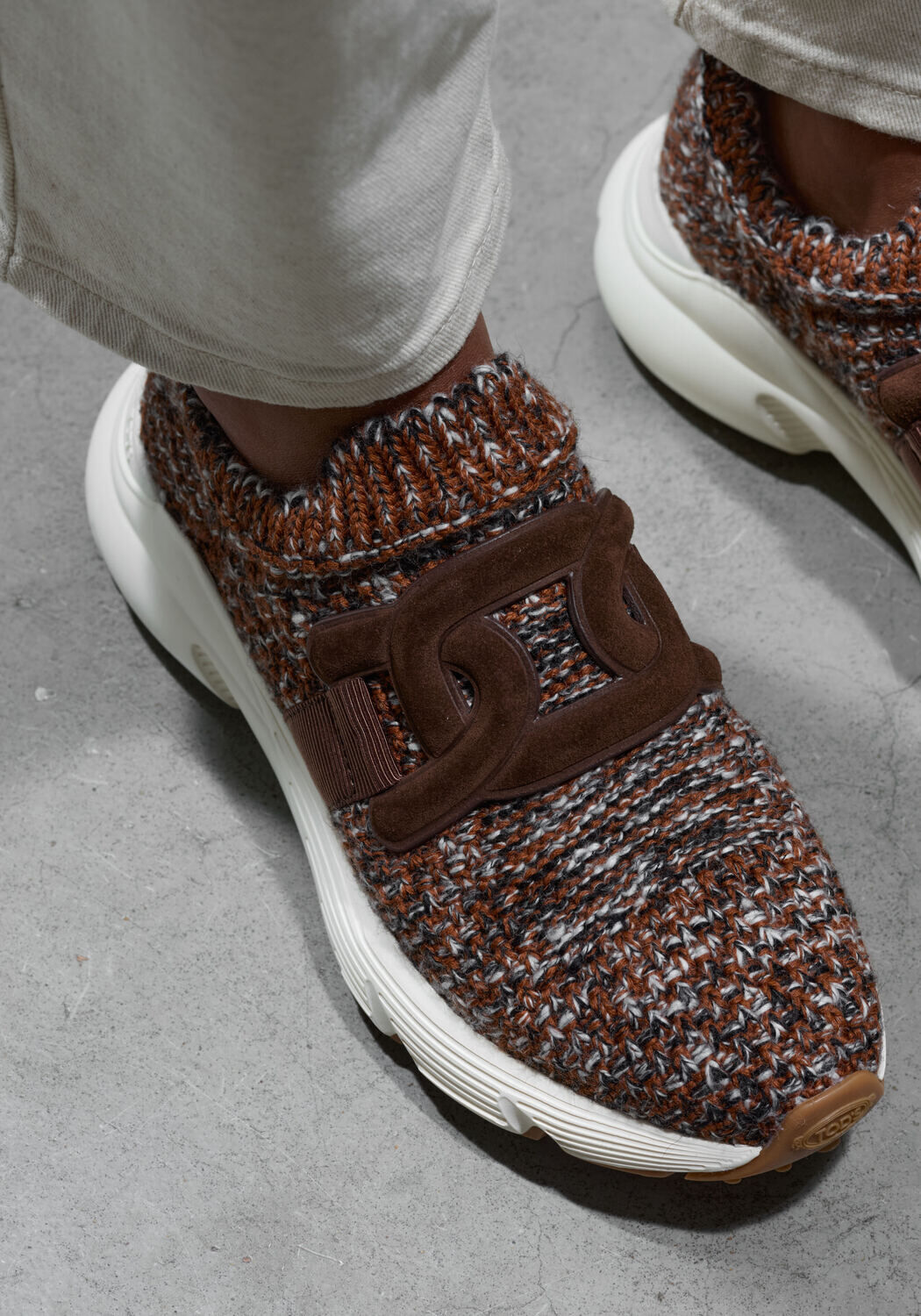 Bruine TOD'S Lage sneakers KNIT SNEAKER - large