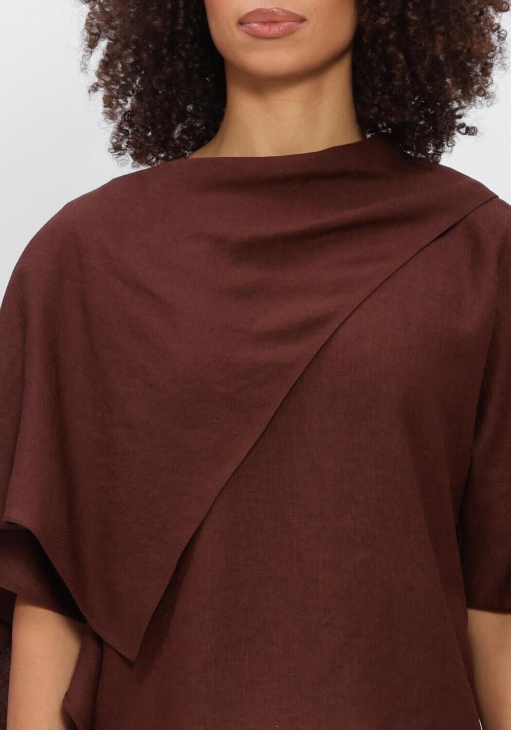 Bruine NATAN Trui TOP DRAPE - large