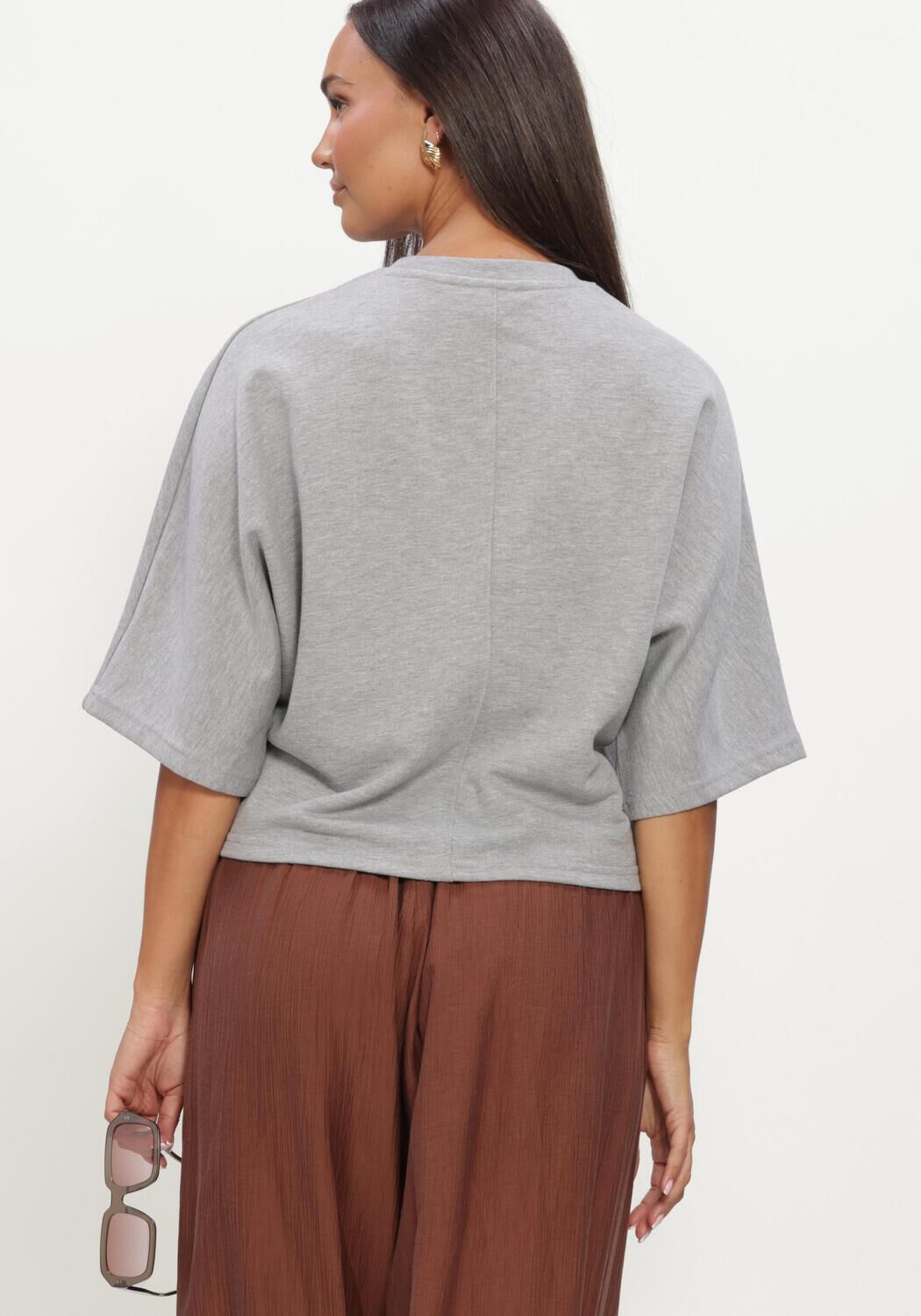 Grijze DANTE6 Truien/vesten DEVON WASHED BATWING SWEAT - large