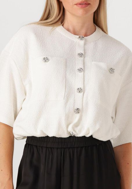 Creme ALIX THE LABEL Vest LADIES KNITTED BOUCLE CARDIGAN - large