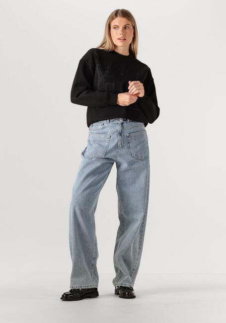 Zwarte HAUTE L'AMITI&Eacute; Sweater LACE APPLICATION SWEAT - large