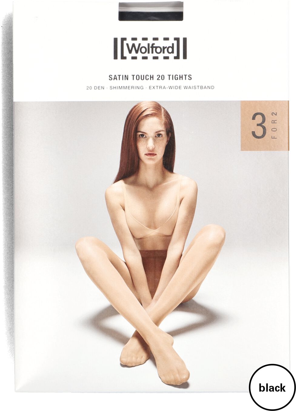 Wolford Panty Dames Satin Touch 20 Tights 3 Pack, Maat: S, Materiaal: Satijn, Kleur: Zwart afbeelding