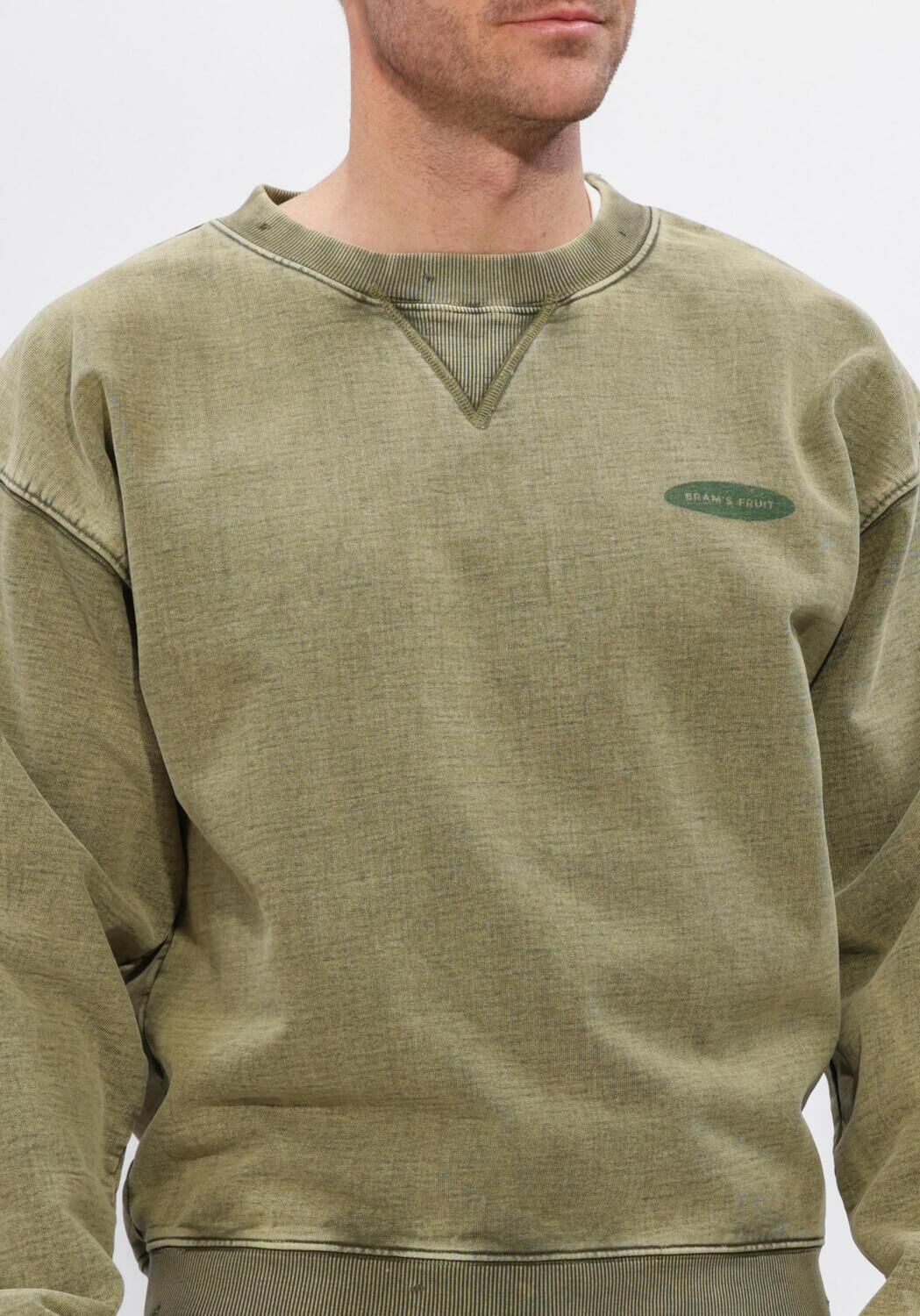 Khaki BRAM'S FRUIT Sweater DISTRESSED F*CK OFF I'M GARDENING CREWNECK - large