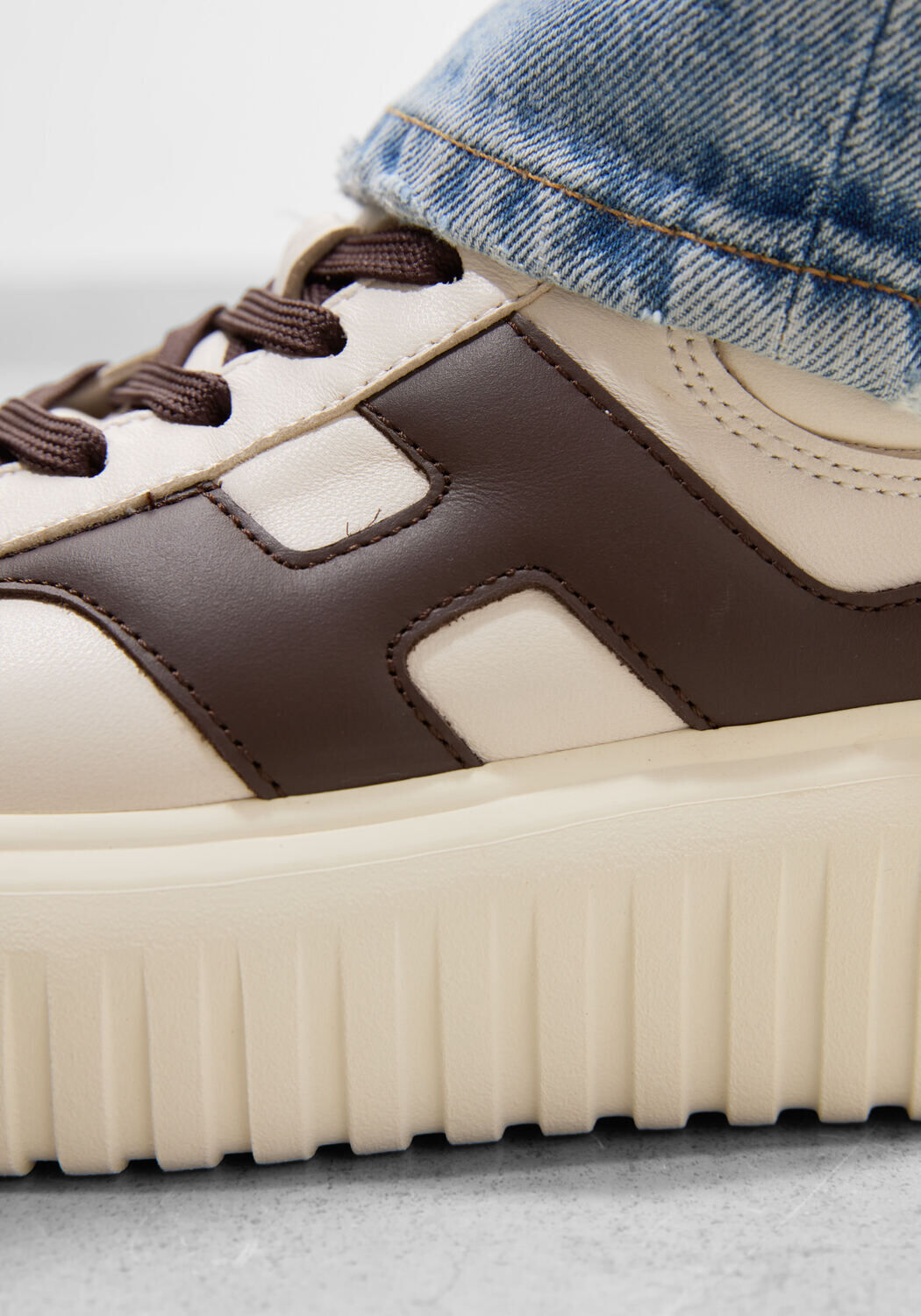 Witte HOGAN Lage sneakers H-STRIPES H SPEZZATA - large