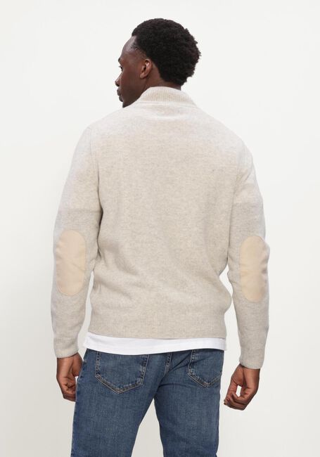 Beige BARBOUR Trui ESSENTIAL PATCH HALF ZIP KNITTED JUMPER - large