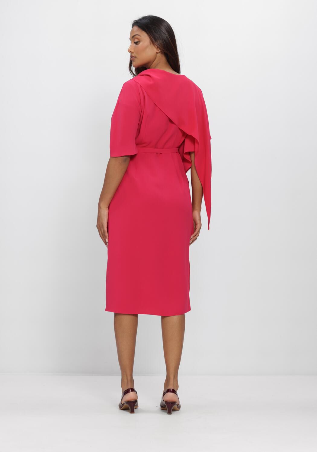 Fuchsia NATAN Midi jurk ROBE DRESS+ FLOUNCES - large