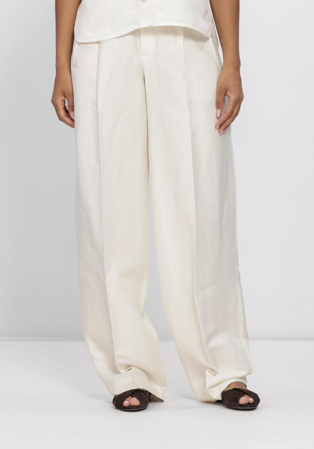 Witte CLOSED Wijde broek WENDLYN - large