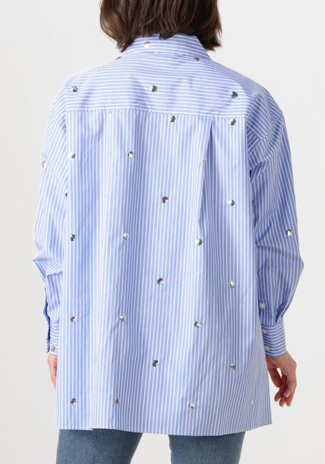 Blauwe DANTE6 Blouses QUE OVERSIZED STRIPE SHIRT - large
