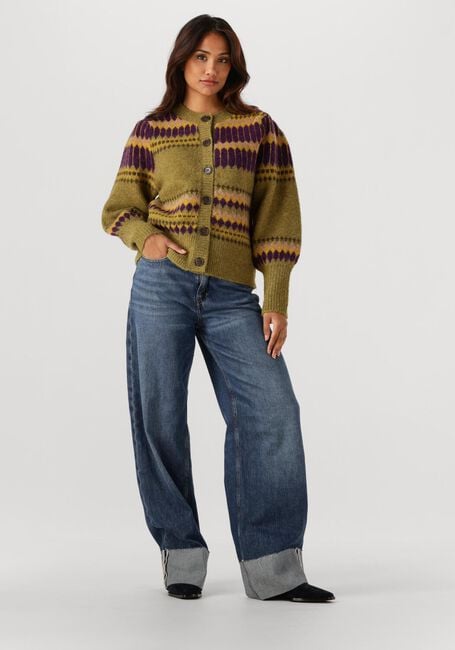 Groene ANTIK BATIK Trui MOHI CARDIGAN - large