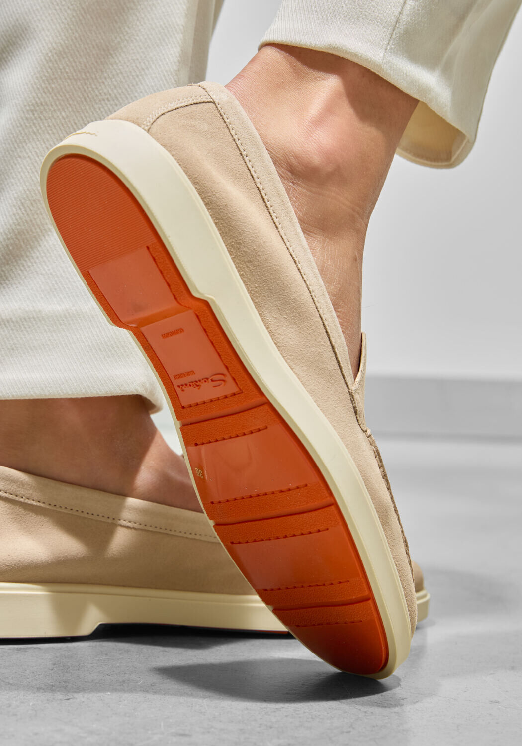 Beige SANTONI Sneakers YALTA MOC - large