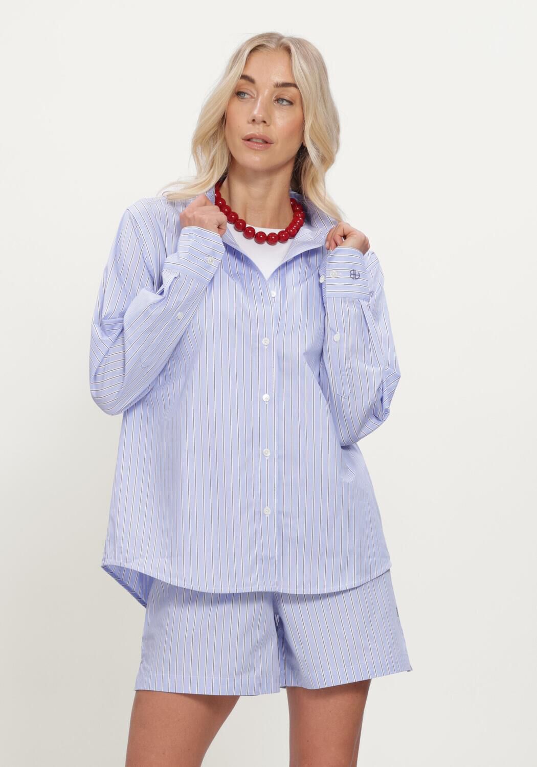 Lichtblauwe ANINE BING Blouses ESSIE SHIRT - large