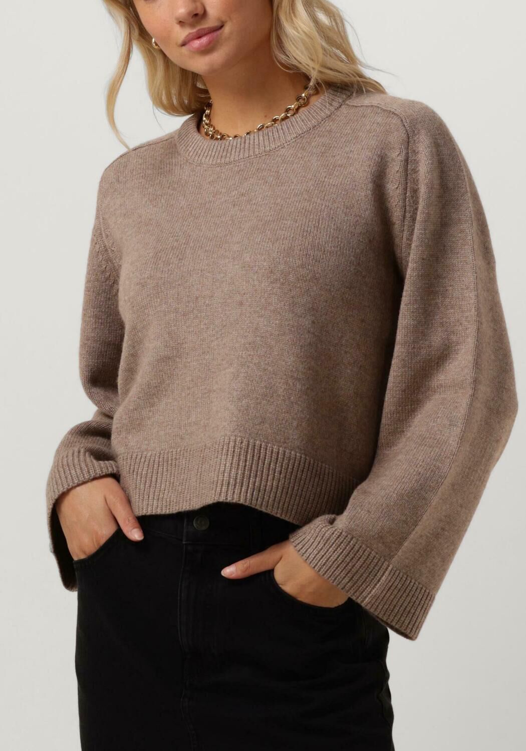 Beige CO COUTURE Trui MAJA CROP O KNIT Assem