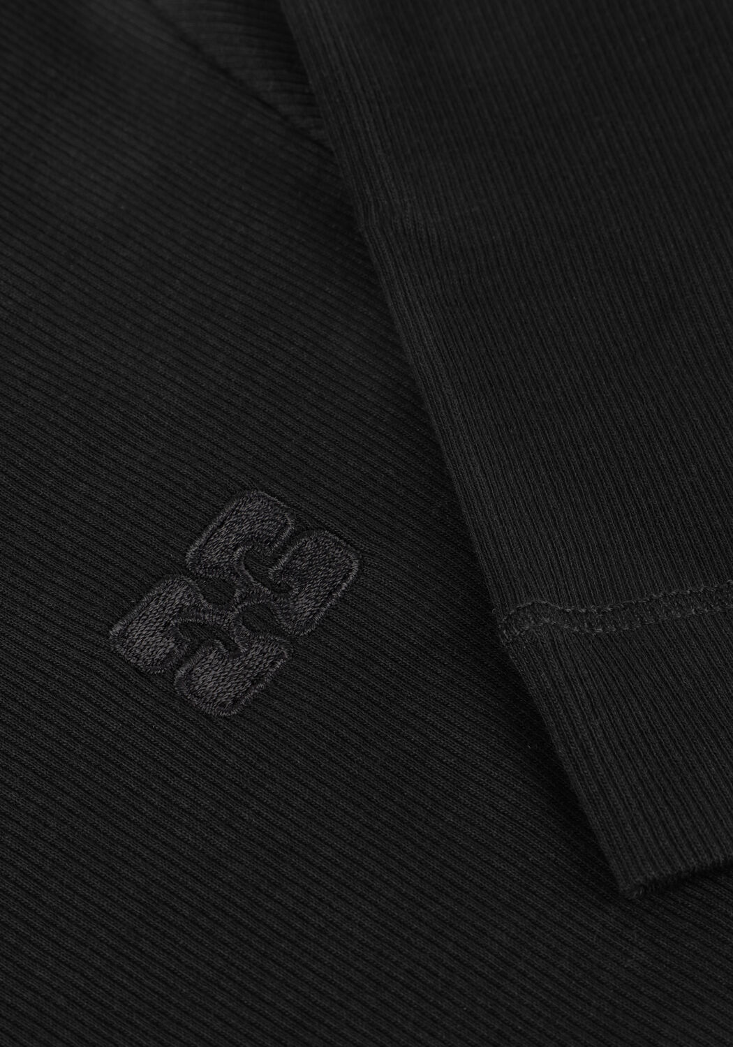 Zwarte GANNI T-shirt SOFT COTTON RIB SHORT SLEEVE T-SHIRT - large