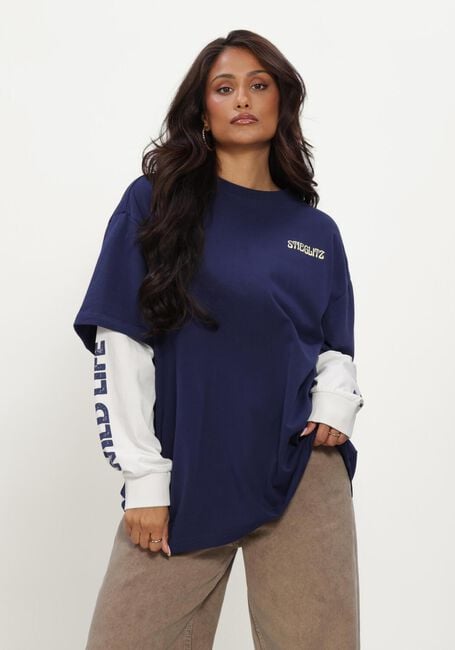 Blauwe STIEGLITZ T-shirt FIORE - large