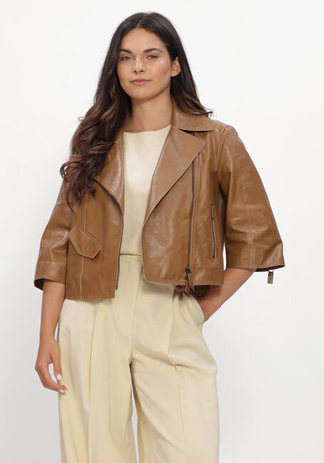 Cognac LUISA CERANO Leren jas LAMMNAPPA - large