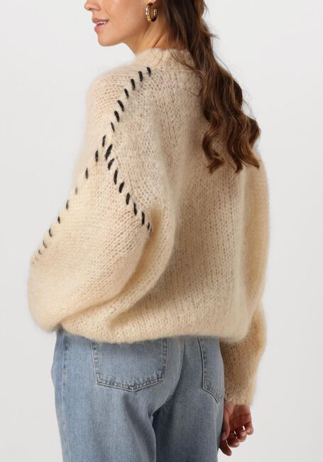 Beige AMERICAN DREAMS Trui CATIO MOHAIR STITCH PULLOVER - large