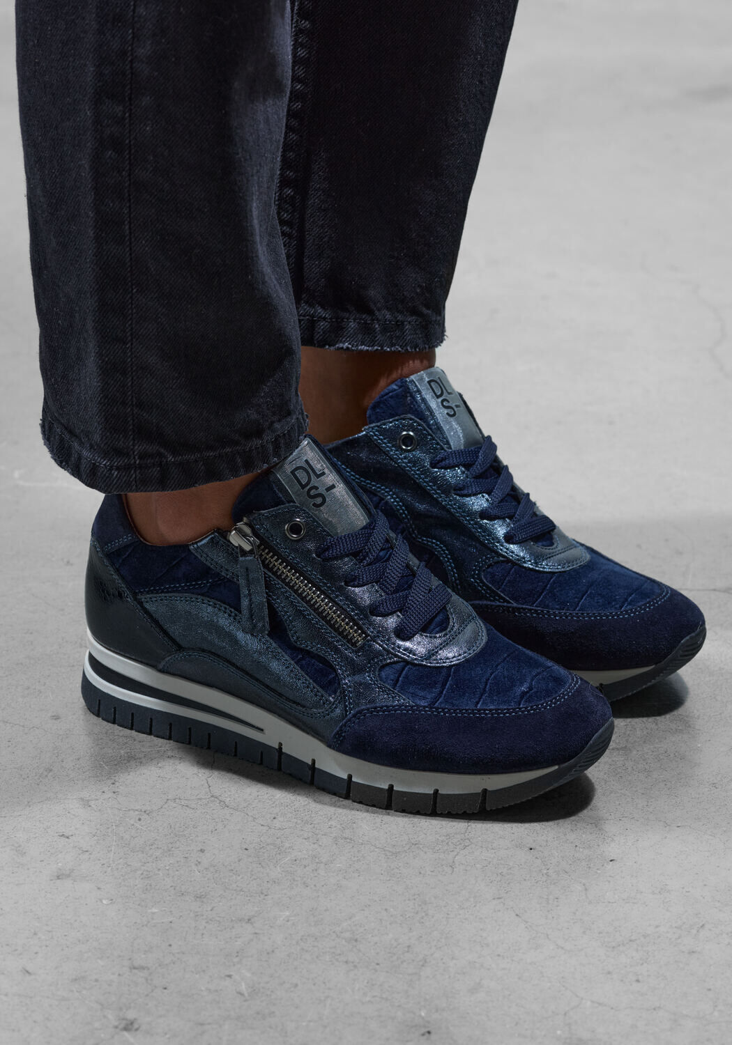 blauwe dl sport lage sneakers 6329