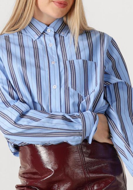 Blauwe HAUTE L'AMITIÉ Blouses BUTTON DOWN STRIPE SHIRT - large