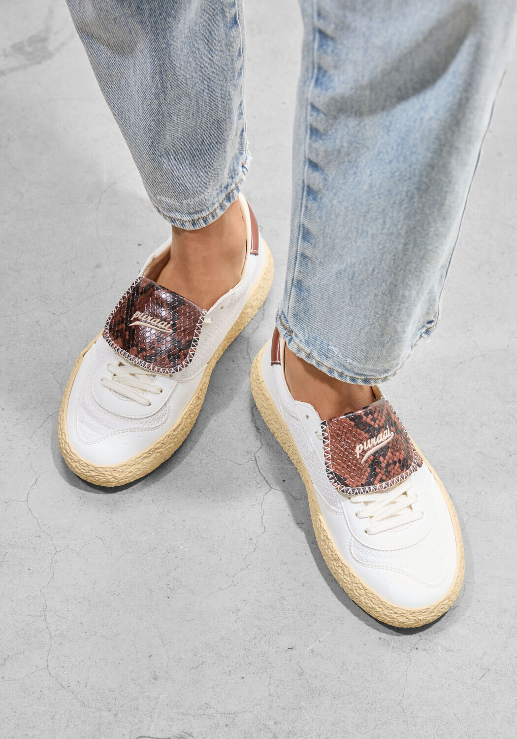 Witte PURAAI Lage sneakers 4.05 POLLY TAB - large