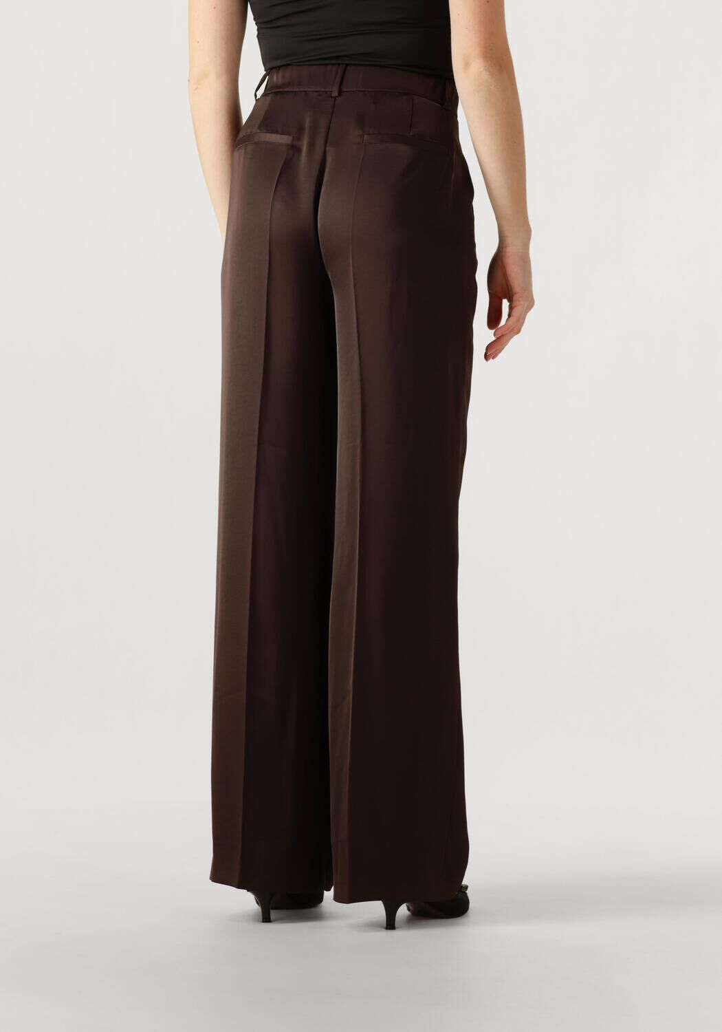 Bruine DANTE6 Wijde broek JULES SATIN SMART PANTS - large