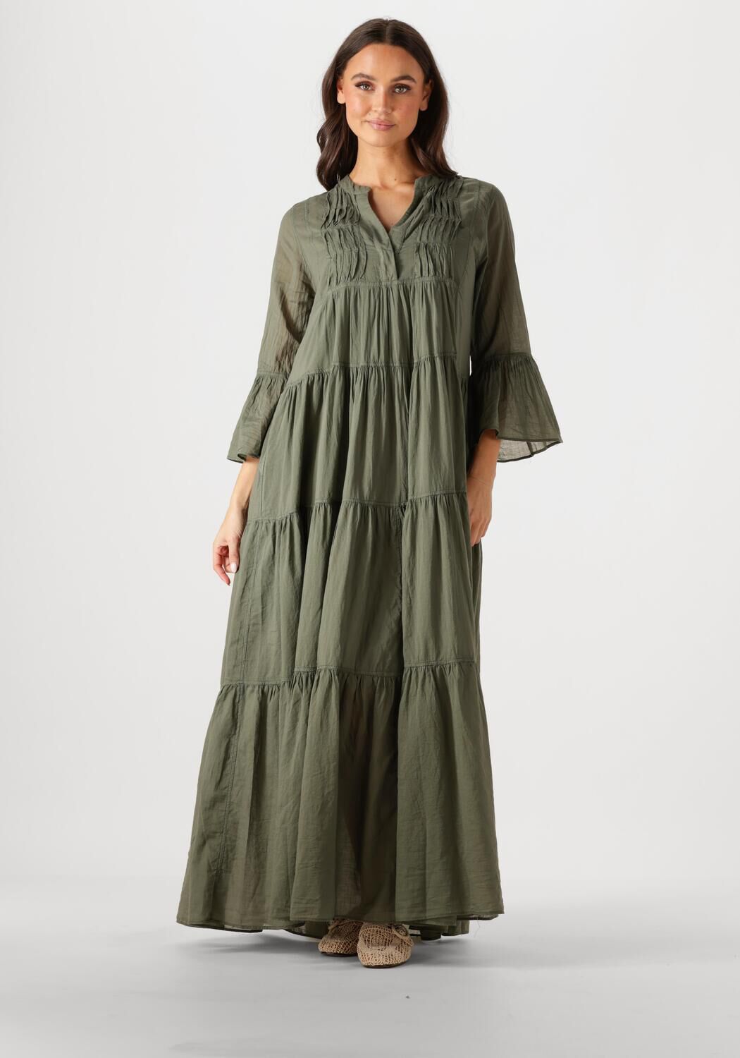 Devotion Maxi Jurk Dames Ocean, Maat: M, Kleur: Olijf