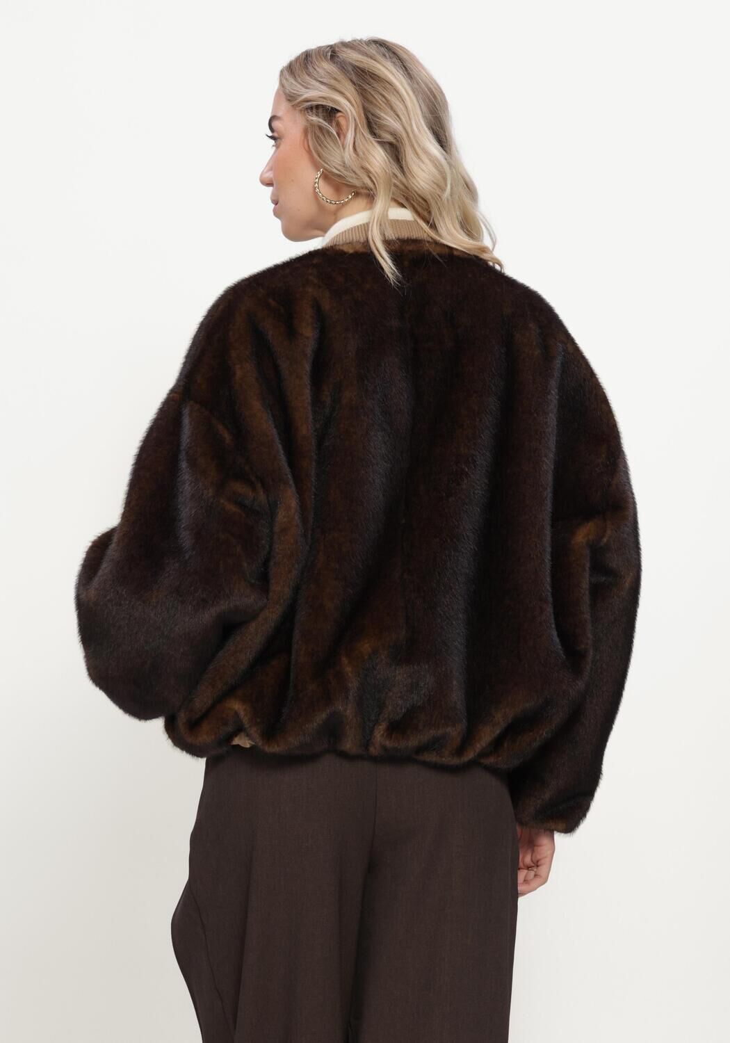 Groene STUDIO AR Faux fur jas ETTA FAUX MIN - large
