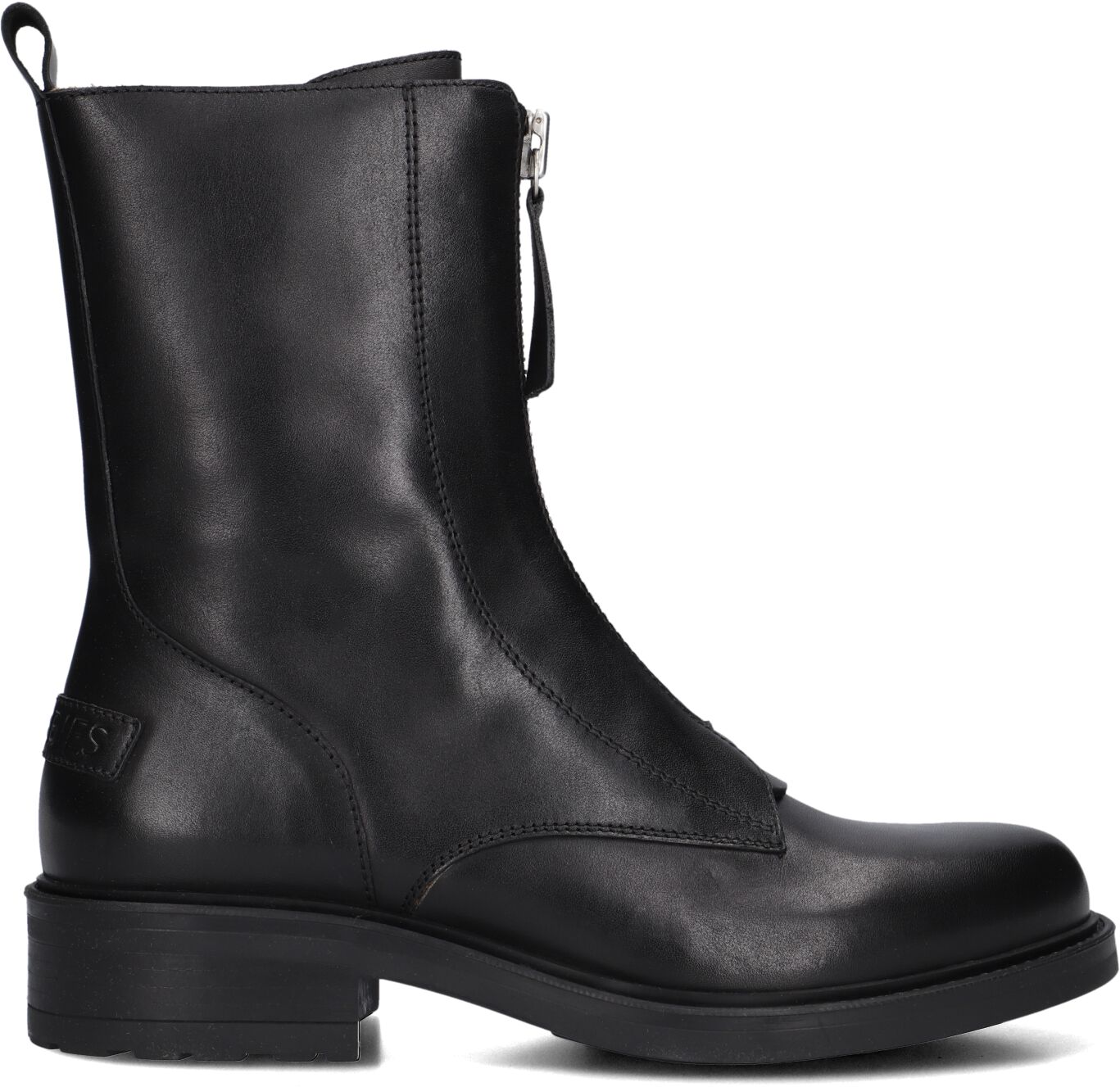 Shabbies Enkelboots Dames Dean Zipa, Maat: 36, Materiaal: Leer, Kleur: Zwart