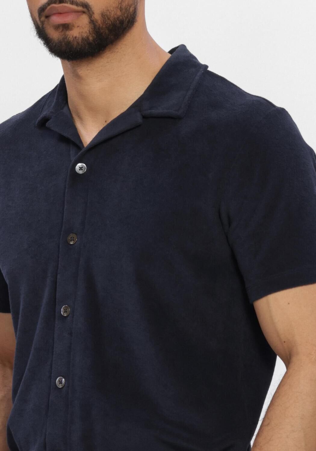 Blauwe WAHTS Casual overhemd RYANS TOWELING - large