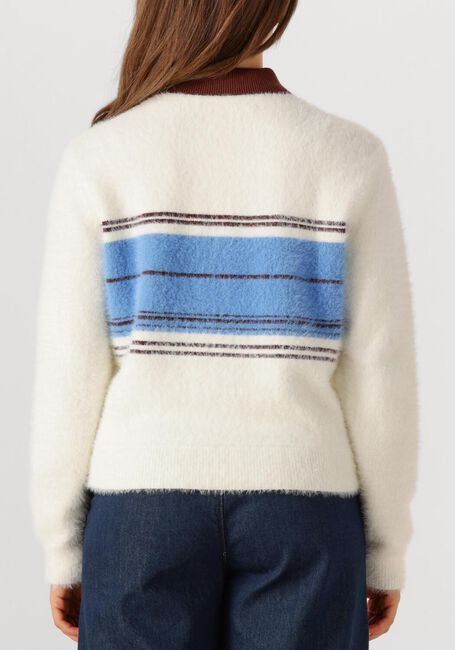 Ecru CO'COUTURE Trui TORY STRIPE ZIP KNIT - large