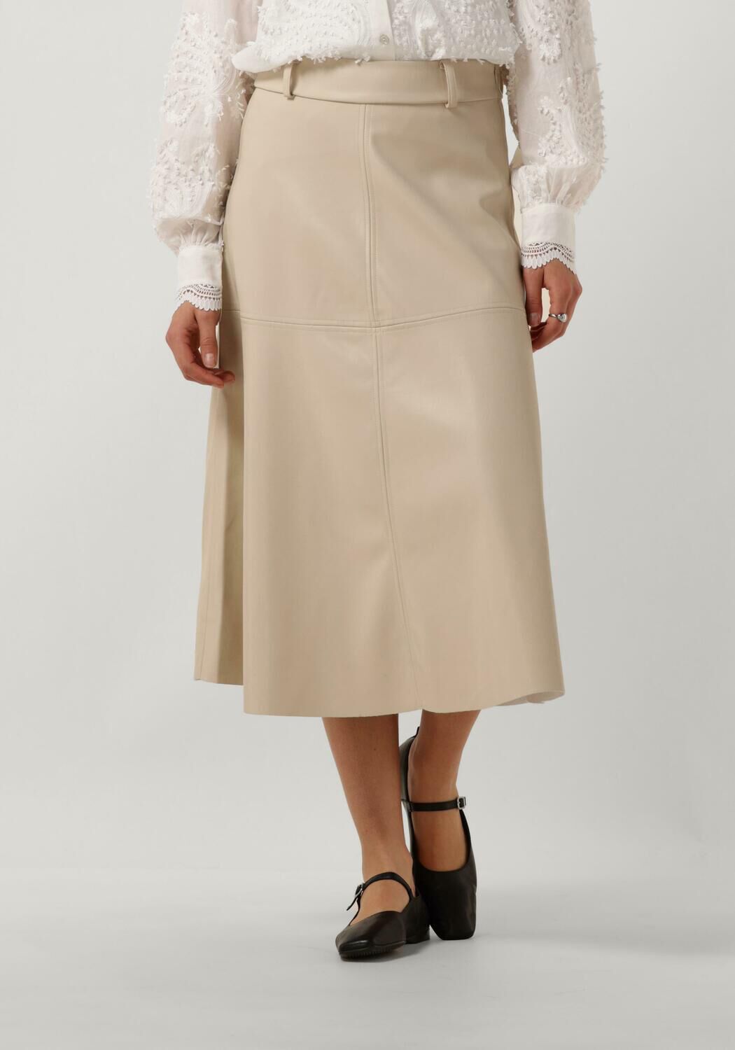 Bruuns Bazaar Midirok Dames Vegani Imma Skirt, Maat: 38, Kleur: Creme afbeelding 1