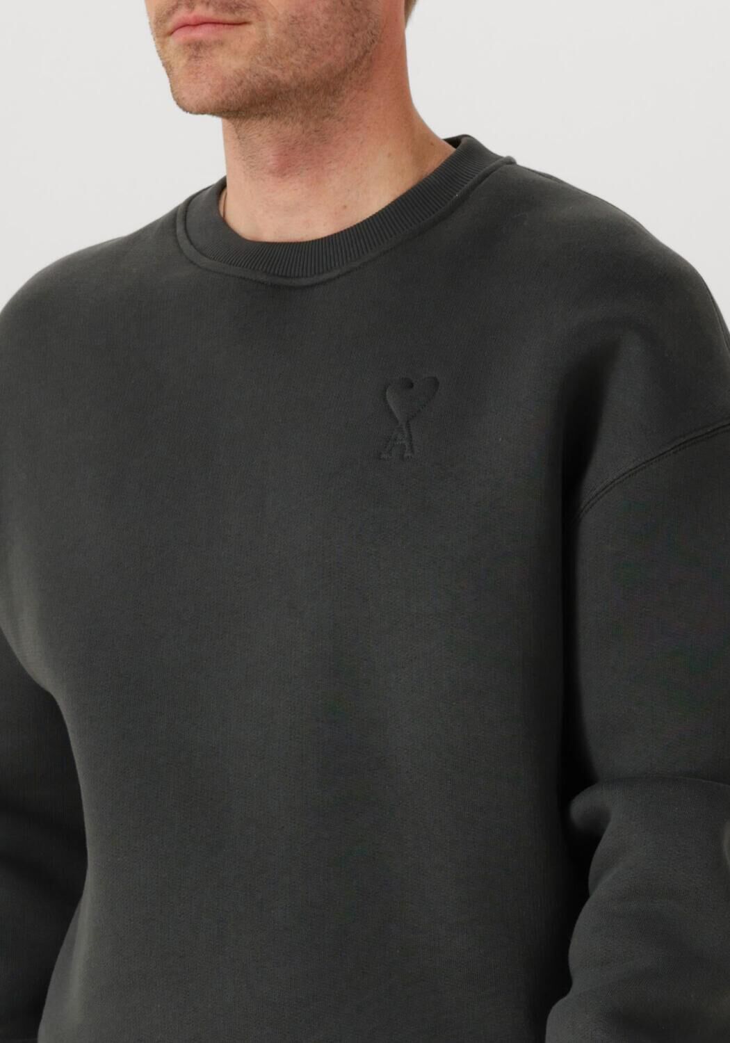 Donkergrijze AMI PARIS Trui EMBOSSED SWEATSHIRT - large