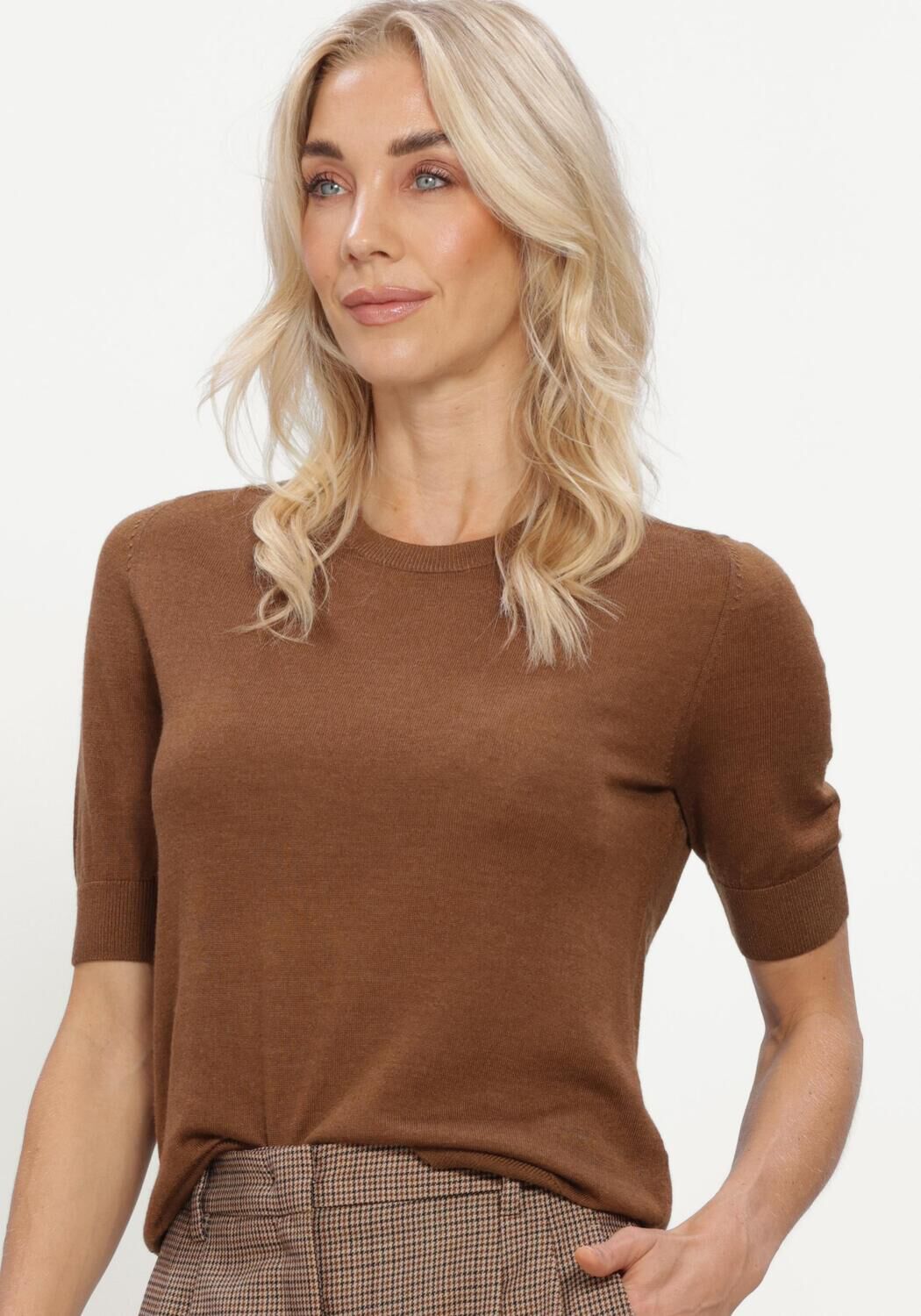 Bruine LUISA CERANO Top PULLOVER AUS WOLL-MIX - large