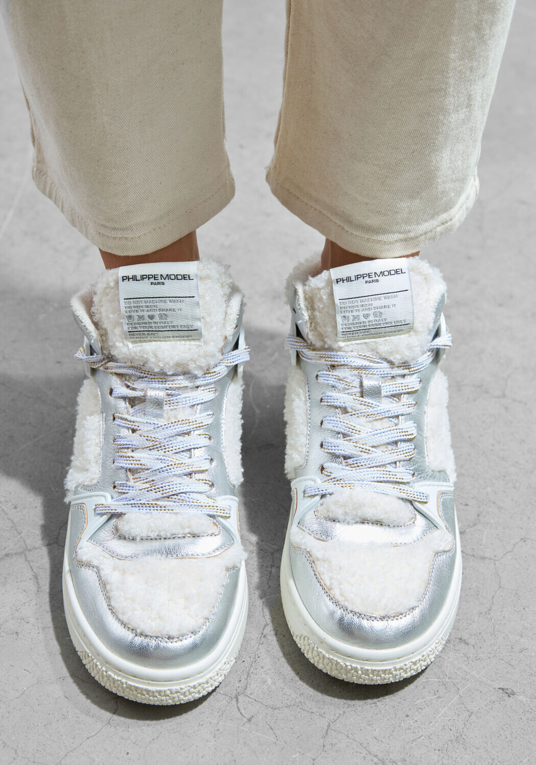 Witte PHILIPPE MODEL Hoge sneakers LA GRANDE MID WOMAN - large