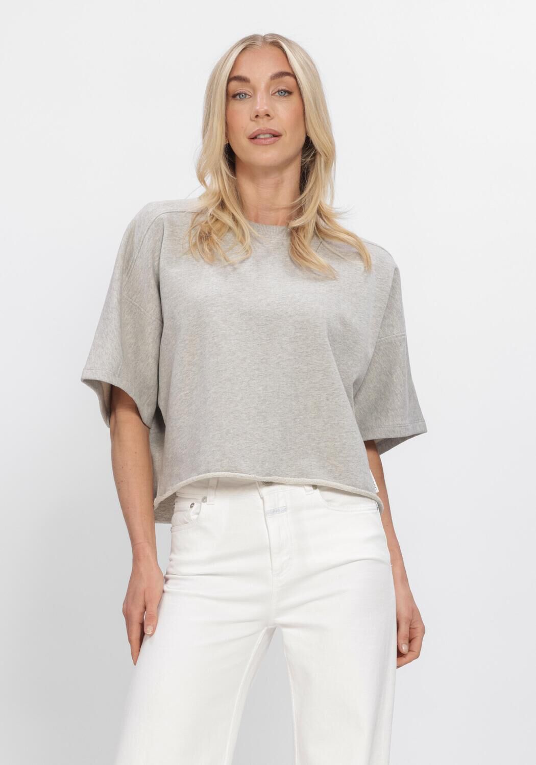 Lichtgrijze CLOSED Tops & T-shirts DEEP YOKE T SHIRT - large