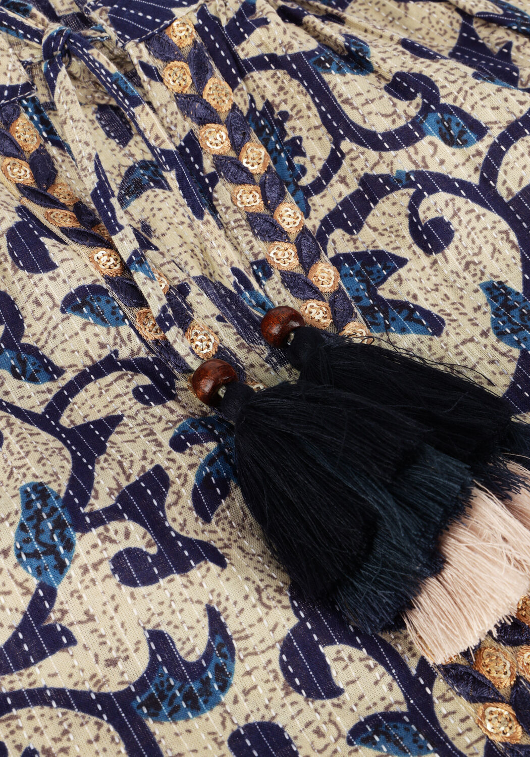 Multi SUMMUM Blouses 3/4 SLEEVE TOP BLOCK PRINT - large