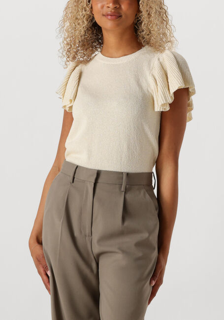 Creme SUMMUM Top SLEEVELESS VOLANT TOP RUSTIC SHIMMER KNIT - large