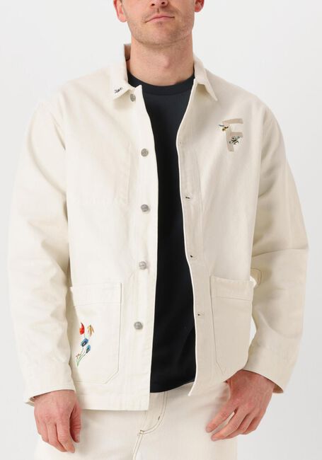 Gebroken wit FORÉT Overshirts ROWAN EMBROIDERY CANVAS OVERSHIRT - large