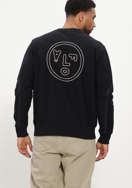 Zwarte OLAF HUSSEIN Sweater FACE CREWNECK - large