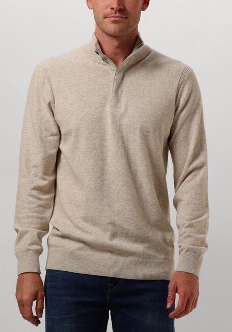Bruine PROFUOMO Trui PULLOVER HALF ZIP BUTTON - large