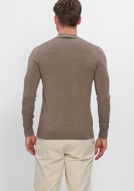 Taupe PROFUOMO Trui PULLOVER MOCK NECK EXTRAFINE MERINO - large