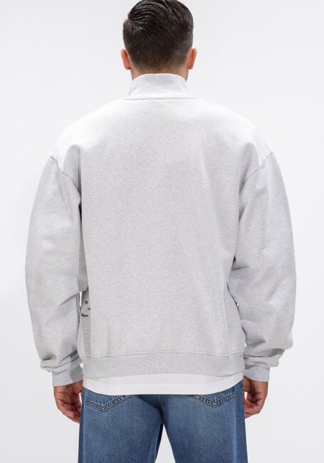 Lichtgrijze THE SAVAGE REPORT Sweater HALF ZIP - large