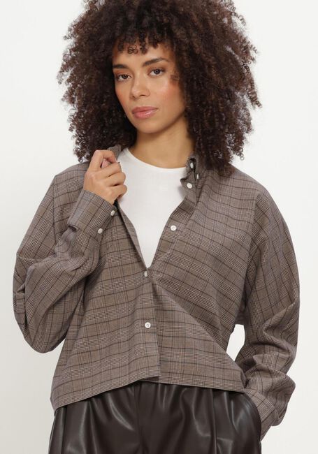 Bruine JOHNY Vest BERRO CHECK B BLOUSE - large