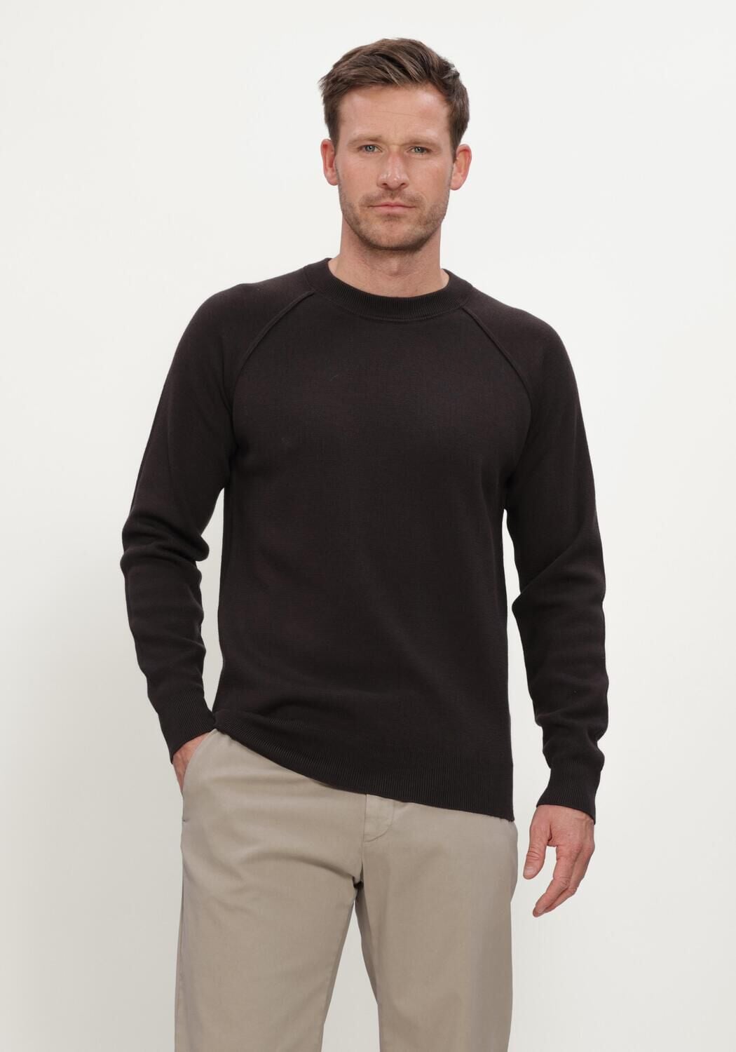 Bruine FILIPPO DE LAURENTIIS Trui G.COLLA M/RAGLAN - large
