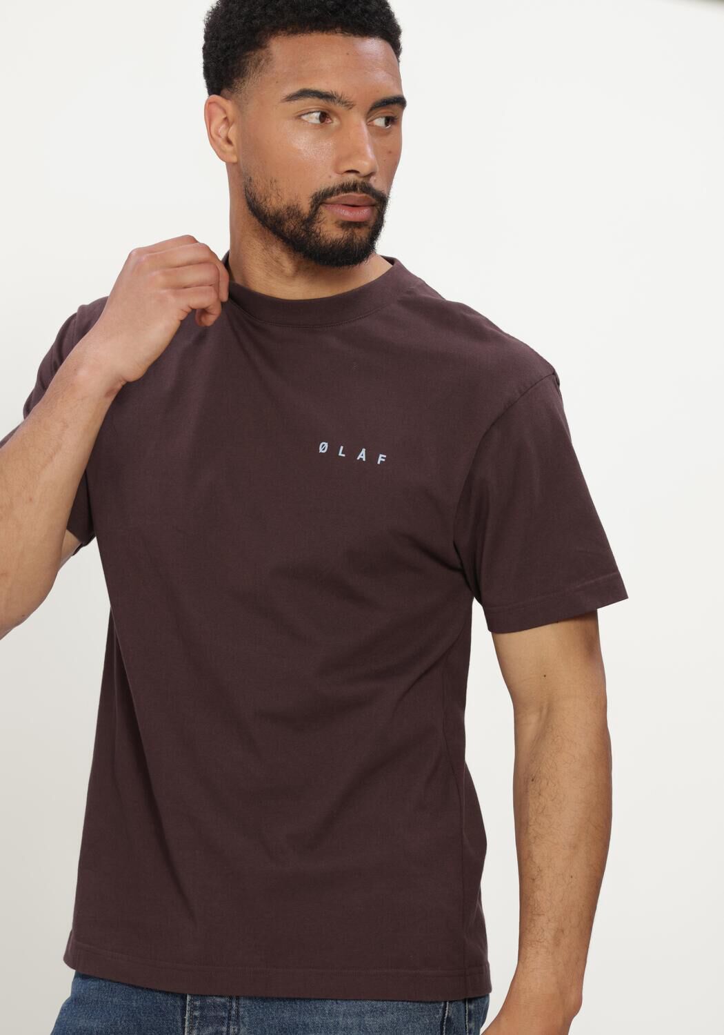 Bruine OLAF HUSSEIN T-shirt LASSO FACE TEE - large